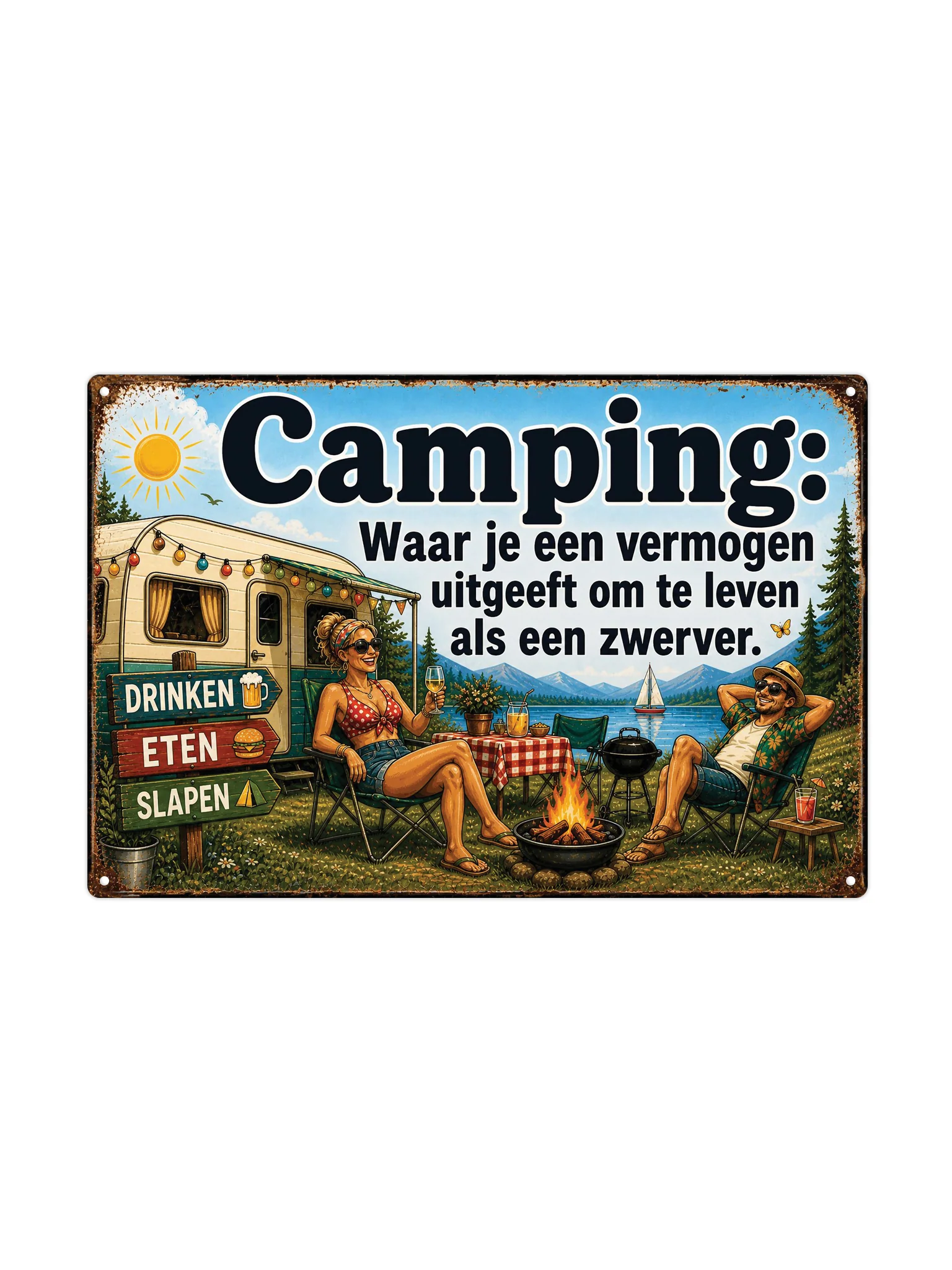 Camping waar je een vermogen uitgeeft om te leven als een zwerver